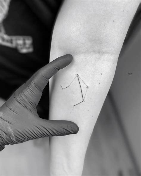 Minimalistic Style Libra Constellation Tattoo Done On