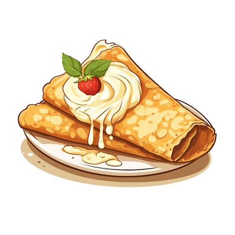 Premium Vector Crepes Vector Clipart White Background