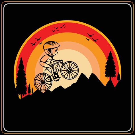 Bike And Cycling T Shirt Designs Vector Mountain Bike Retro Vintage