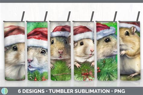 Santa Gerbil Christmas Tumbler Sublimati Graphic By Enliven Designs