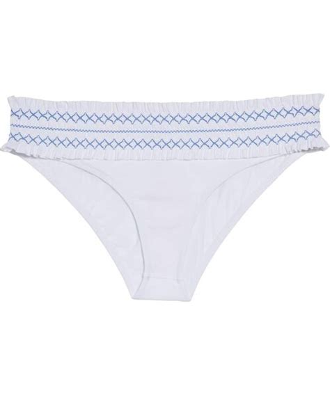 Tory Burch Tory Burch Costa Smocked Hipster Bikini Bottoms