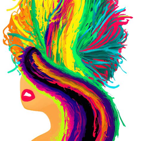 Womens Abstract Art Colored Hair Graphic · Creative Fabrica