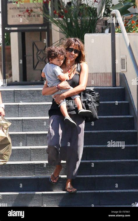 Academy Award Winning Actress Halle Berry Was All Smiles With Son Maceo