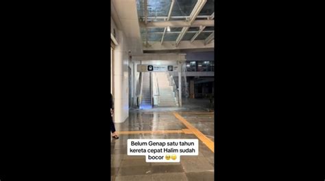 Viral Atap Stasiun Kereta Cepat Halim Bocor Diguyur Hujan Publik