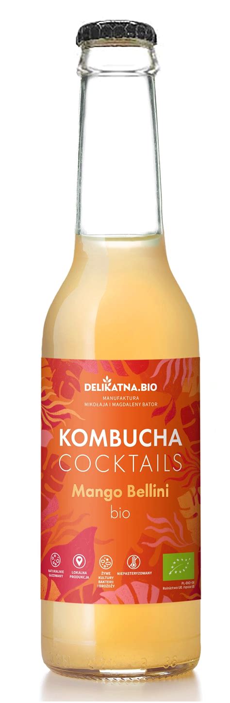 Kombucha Koktajlowa Mango Bellini Bio 270 Ml Delikatna Zakwasownia