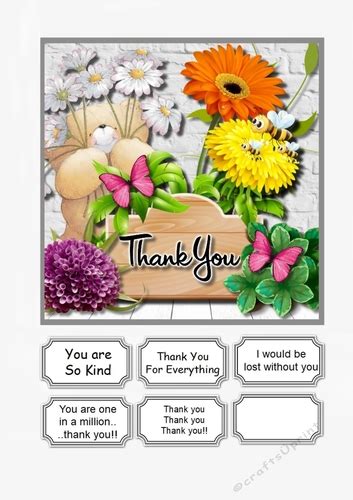 Forever Friends Thank You Card Topper Cup1159956 43516 Craftsuprint