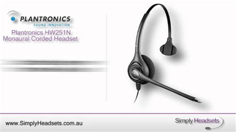 Plantronics Hw251n Supraplus Monaural Corded Headset Video Overview Youtube