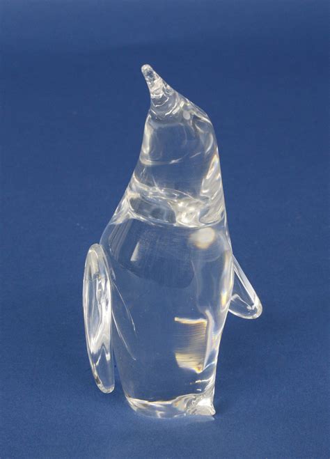 Steuben Clear Crystal Penguin Signed Steuben Clear Crystal Figural