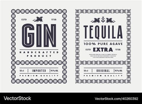 Set of template decorative label for and tequila Vector Image