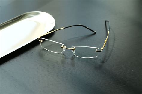 Gold Metal Rectangle Rimless Eyeglasses - 58076