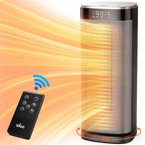 iDOO 1500W Portable Electric Ceramic Space Heaters with Adjustable Thermostat for Office Bedroom ...