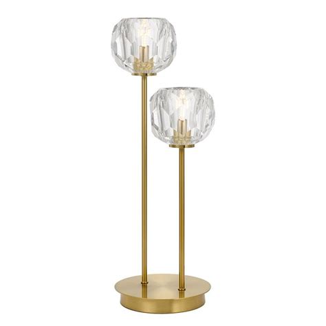 Zaha Glass And Metal Led Table Lamp 2 Light Antique Gold By Telbix