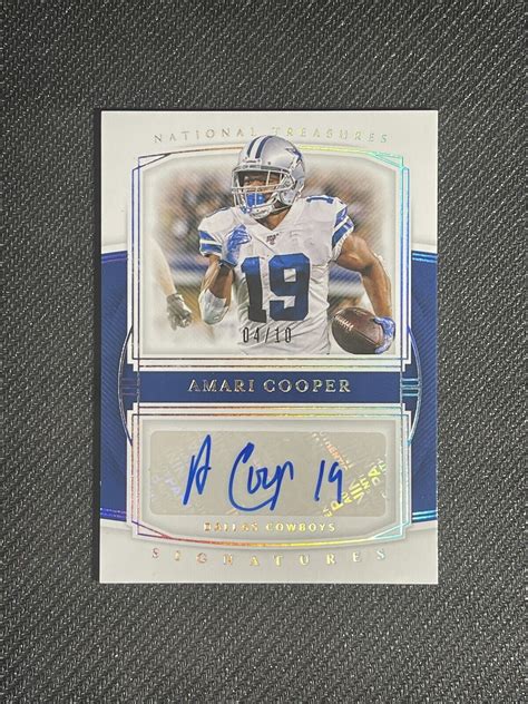 2019 Panini National Treasures Signatures Silver Amari Cooper 10 Ebay