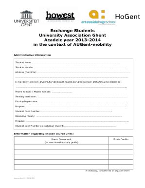 Fillable Online Studiumgent Socrates Erasmus Credit Transfer System Fax