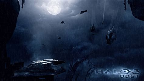 720P, Banshee (Halo), rain, Pelican (Halo), night, ODST, Covenant, Halo ...