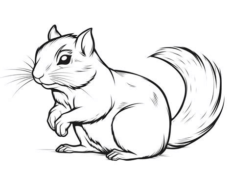 simple chipmunk coloring design coloring page