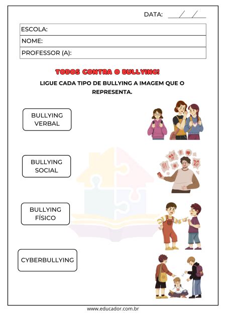 Ideias De Trabalho Sobre Bullying - Atividades sobre bullying para imprimir com plano de aula alinhado à ...