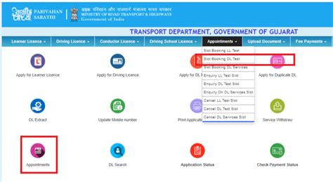 Sarathi Parivahan Licence Slot Booking 2023 at sarathi.parivahan.gov.in