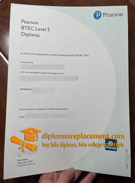 How To Buy A Fake Pearson Btec Level 5 Diploma Certificate