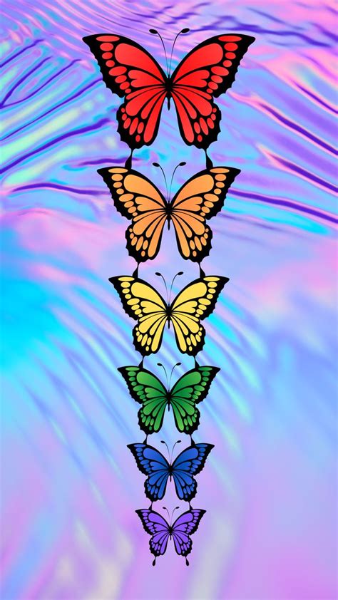 Rainbow Butterfly Holographic Aesthetic Wallpaper | Rainbow wallpaper iphone, Butterfly ...