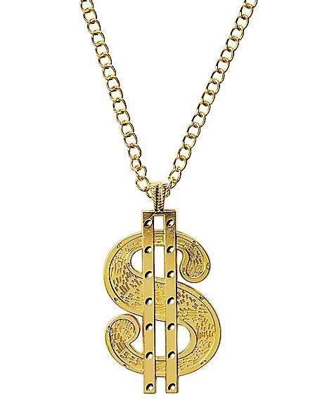 Gold Dollar Sign Necklace - Spirithalloween.com