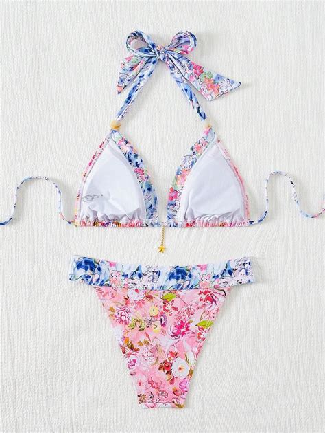 Shein Swim Vcay Women Floral Print Bikini Set For Beach Vacation