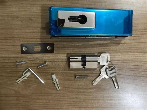 Jual Frameless Glass Door Lock Us10 Complete Cylinder Kunci Pintu Kaca