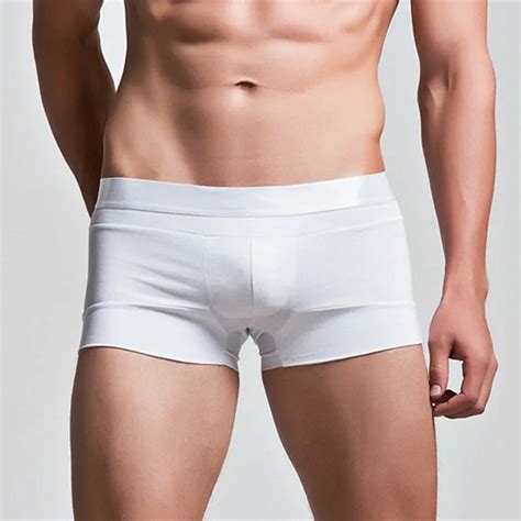 Superbody Brand Basic Style Men S Underwear Cotton Boxers Solid Stitching U Convex Design Sexy