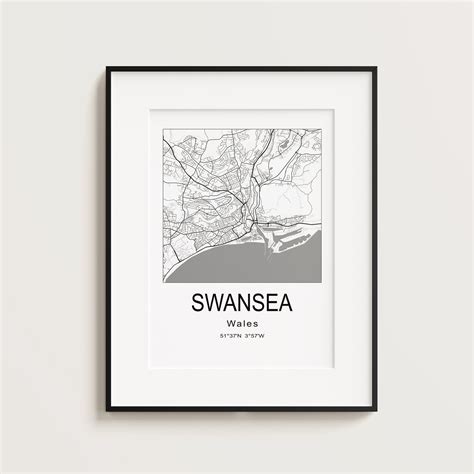 Printable Swansea Wales City Map – Dandi Studio