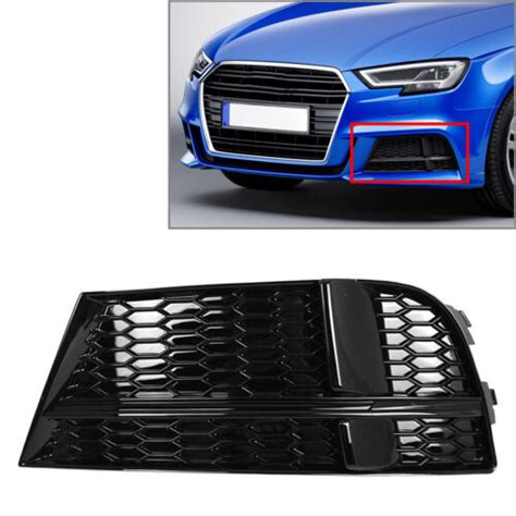 Left Closed Mesh Honeycomb Front Bumper Fog Light Grille For Audi A S