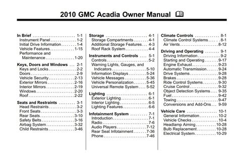 Gmc Acadia Owners Manual Pdf For Free