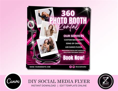 360 Photo Booth Service Flyer Diy Party Rental Flyer Etsy