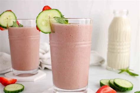 Cucumber Strawberry Smoothie Plant Based Jess