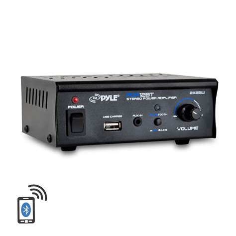 Pyle Bluetooth Stereo Power Amplifier Mini Blue Series USB