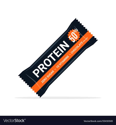 Protein Bar Icon Protein Snack Chocolate Energy Vector Image