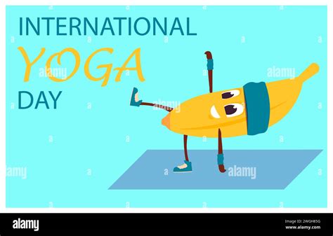 cartoon banana  exercises international yoga day fruit funny