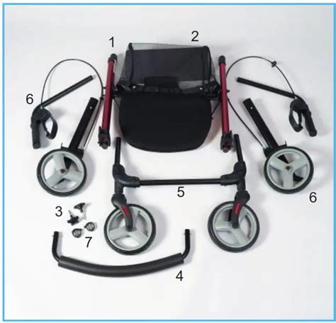 Nrs Healthcare M87719 Lightweight 4 Wheel Rollator Instructions