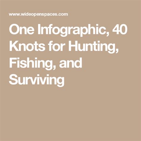 40 Knots For Hunting Fishing And Surviving Hunting Survival Knots