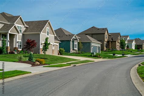 beautiful neighborhood street Stock Photo | Adobe Stock