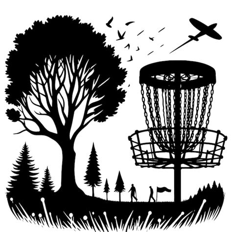 Premium Vector | Disc golf basket elements vector silhouette