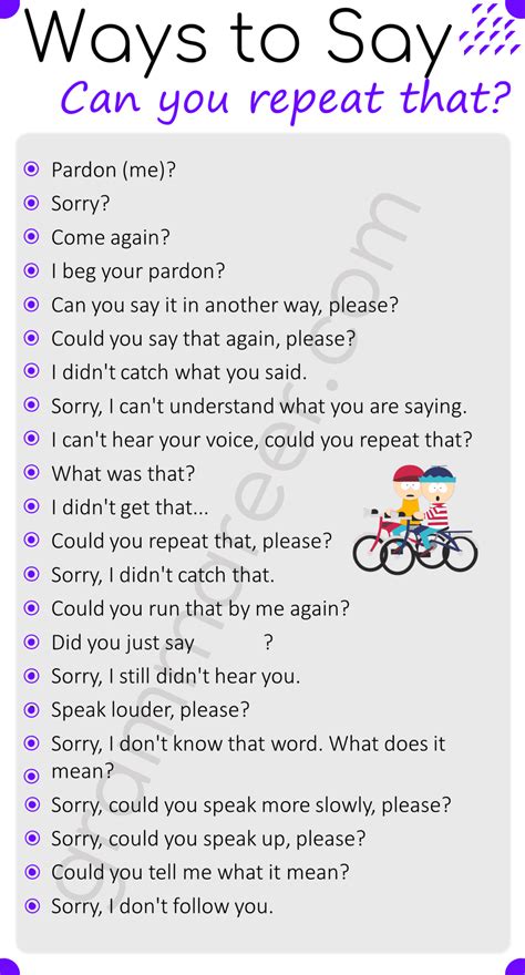 Other Ways To Say Can You Repeat That In English