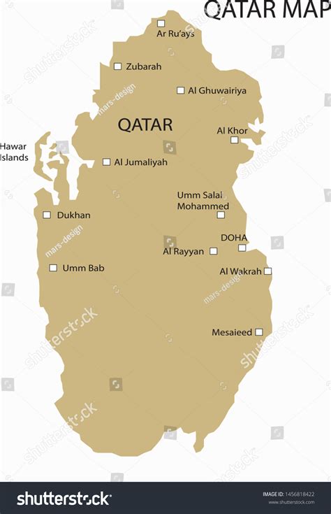 Vector Illustration Political Map Qatar Stock Vector (Royalty Free ...