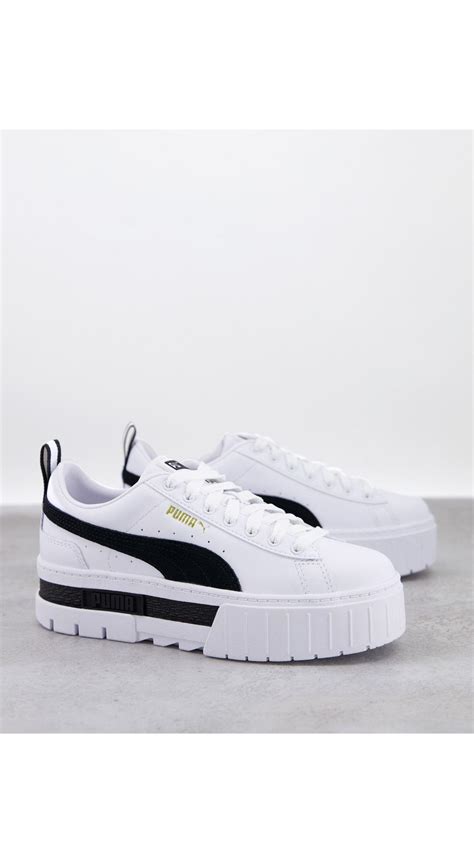 PUMA Mayze Platform Sneakers in White | Lyst