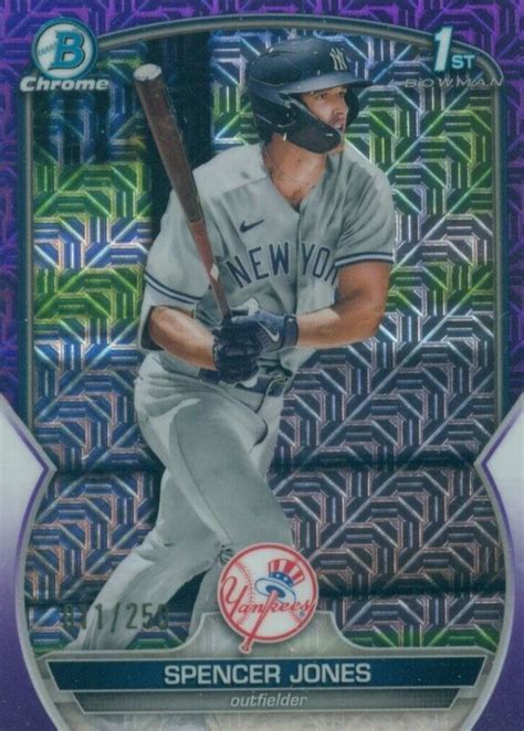 Spencer Jones 2023 Bowman Mega Box BCP 139 Chrome Prospects Purple