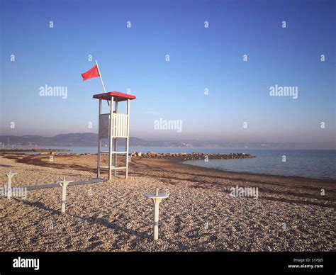 Beach at Marina Julia near Monfalcone, Gulf of Trieste, Italy Stock ...