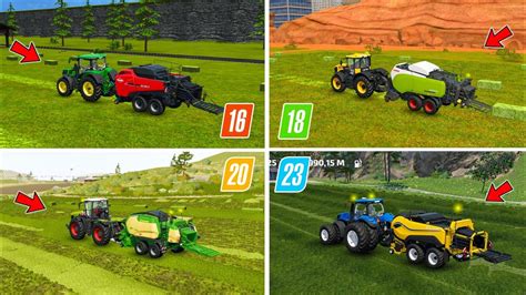 Fs16 Vs Fs18 Vs Fs20 Vs Fs23 Making Grass Bales Compare Balling