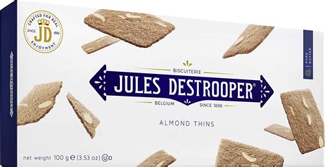 Jules Destrooper Almond Thins Box Of Authentic Belgian Butter Biscuits