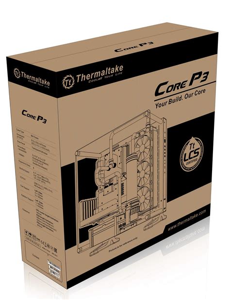 Thermaltake Core P3 Tg Mid Tower Atxm Atxmini Itx Wall Mounted Computer Case Black Open