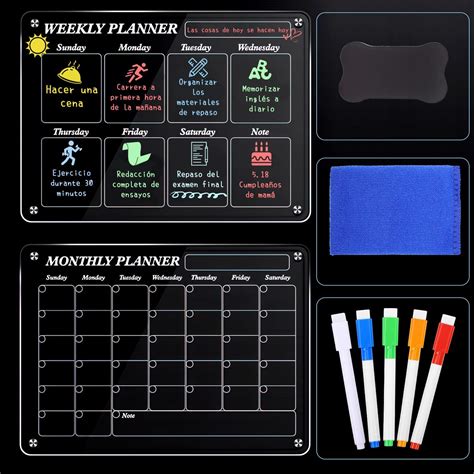 AEGTVA Calendario Acrilico Magnetico Para Refrigerador Transparente 40