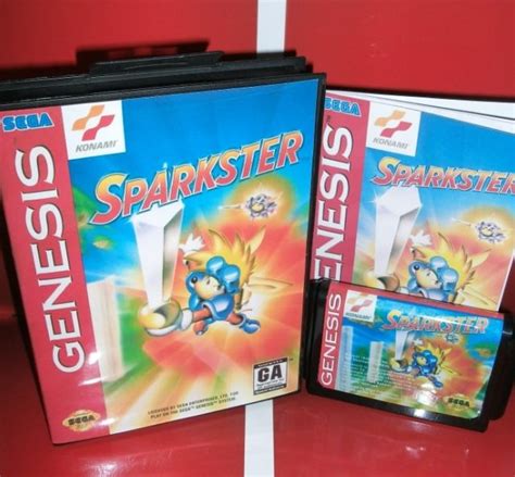 Sparkster Us Sega Genesis Mega Drive Md Game Card Us Cover With Box